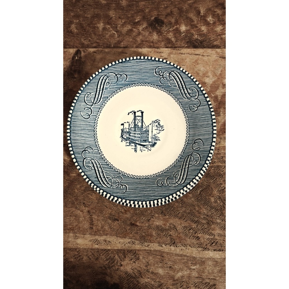 Vintage  Currier & Ives "Low Water in the Mississippi" Set Of 3‎ Saucers
